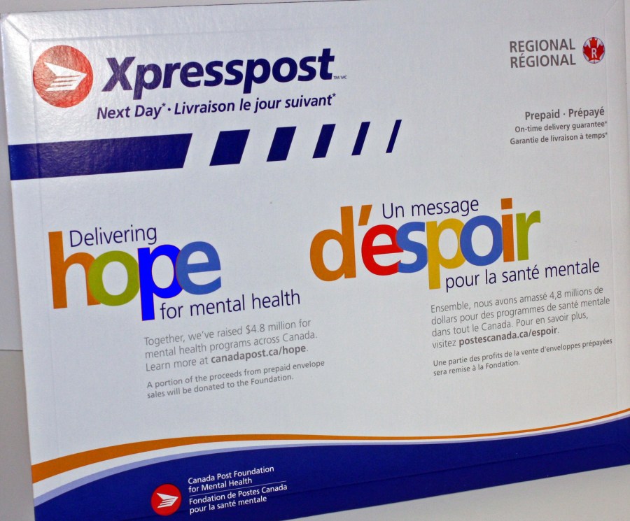 Make sure it is labeled Xpresspost "Regional" on upper right hand of the envelope. The PCG staff will not accept the "International" envelope.