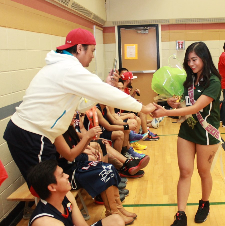 Hinton Knight Louie Ferrol congratulates muse of the league Micaela Cortez.(pinoy edmonton news)